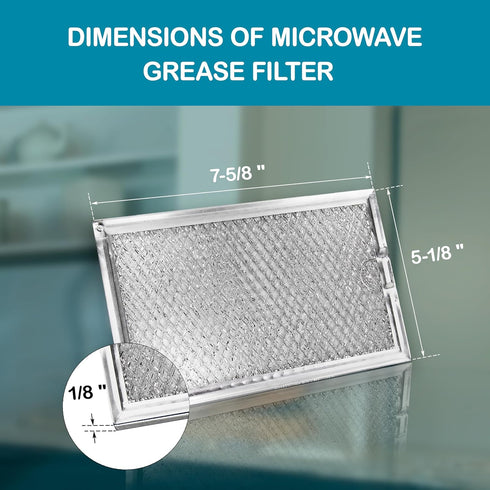 WB06X10309, WB06X10654 Microwave oven Grease Filter Replacement For Many GE Stove WB06X10359, 5230W1A012B - 7-5/8 x 5-1/8 x 1/8 Inch (Packed in Bo...