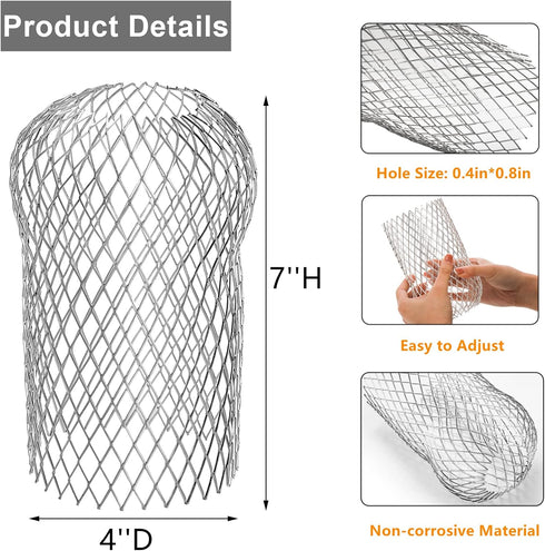 12 Pack Gutter Strainer, 4 Inch Expandable Gutter Downspout Guards, Aluminum Mesh Gutter Filter Strainer, Stop Blockage Leaves Debris, Fits for 1....