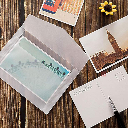 Envelopes for Invitation, 50 Pack 4.9x6.89 Inch White Translucent Paper Wedding Envelopes, Invitation Card Window Envelopes, Greeting Card Envelop...