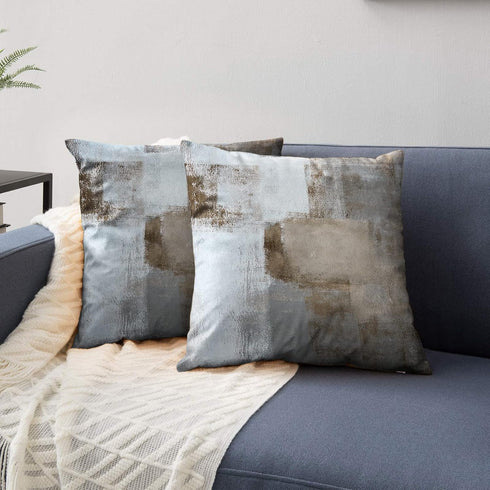 Brown Throw Pillow Covers 22x22, 2 Pack Square Decorative Pillow Cases Cushion for Farmhouse Home Decor...