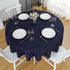 FOLINS&HOME Navy Blue Round Tablecloth 48 Inch Waterproof Heavy Duty Wrinkle Free Polyester Fabric Table Cloth, Spillproof Washable Table Cover fo...