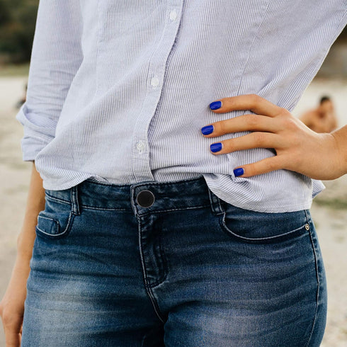 EXCEART 12pcs No Sew Instant Buttons Jean Button Pins Detachable Replacement Jeans Thin Waist Buttons Snap Tack Button for Extend Reduce Pants Wai...