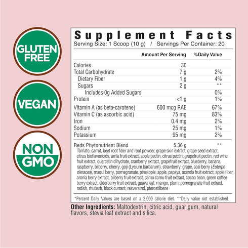 COUNTRY FARMS Super Reds, Energizing Polyphenol Superfood, 48 Super Fruits and Berries, Powerful Antioxidants and Polyphenols, Supports Energy, 20...