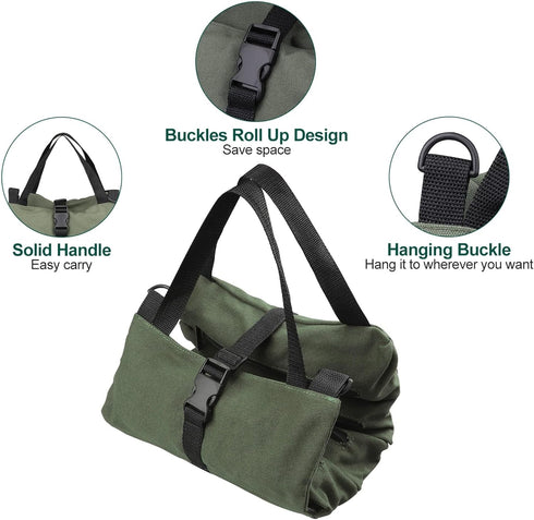 Tool Bag, Roll Up Small Tools Box Storage, Heavy Duty Tool Organizer with 2 Detachable Tool Pouch, Tool Gifts for Men Dad Husband Boyfriend Grandp...