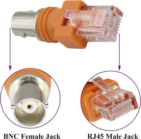 BNC Female RJ45 Male RF coaxial Adapter,only Used for Analyzer,Tester,line Meter and Other Test Equipment for Testing,can not Transmit Video and C...