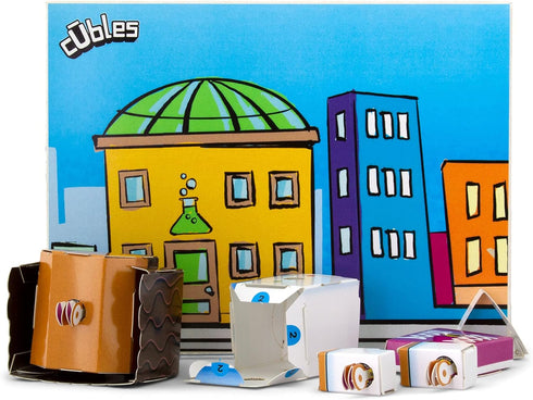 Cubles Mindy Microbe from Max Meow Series - Create a Fun Durable Paperboard Action Figure - Puzzle + Origami = STEM Craft Collectible - No Glue No...