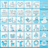 30 Pack Cute Baby Shower Stencils for Onesie Decorating Kit, Reusable Animal Themed Templates Shirt Fabric Stencils for Boy Girl Bodysuit Bibs Bag...