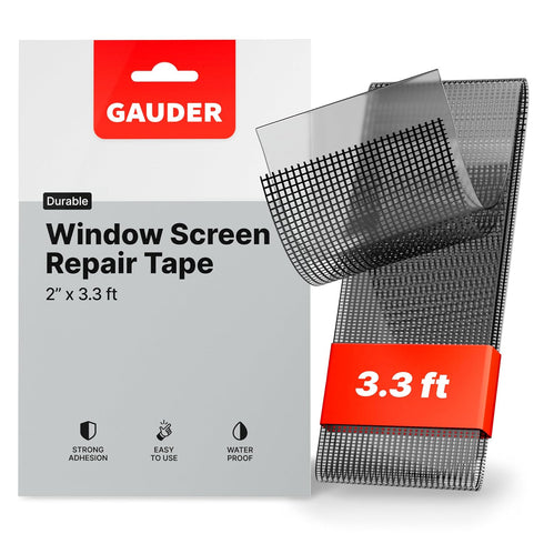 GAUDER Window Screen Repair Tape (2” x 3.3 ft) | Fiberglass Repair Kit | Window Screen Repair Kit | Net Mesh Repair Tape...