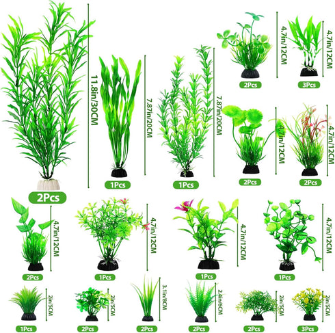 30pcs Fish Tank Accessories Aquarium Decorations Green Plants, Green Fish Tank Decorations Plant, Fish Tank Decor, Aquarium Decor Plastic Plants...