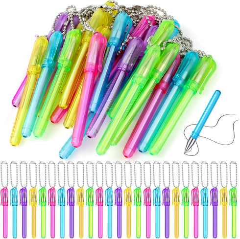 25 Pcs Mini Pens Ballpoint Bulk Pocket Colorful Mini Pen with Keyring Black Ink 1.0 mm Mini Keychain Pen for Badge Office School Teacher Classroom...