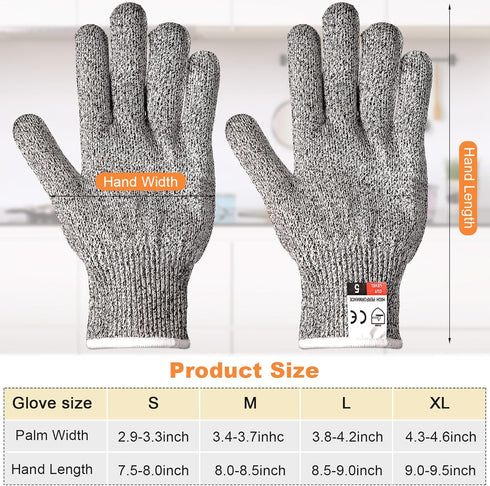 6 Pairs Cut Resistant Gloves Level 5 Protection Cutting Gloves Anti Cut Gloves for Kitchen Fish Slicing and More (X-Large)...