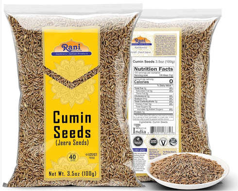 Rani Cumin Seeds Whole (Jeera) Spice 3.5oz (100g) ~ All Natural | Gluten Friendly | NON-GMO | Kosher | Vegan | Indian Origin...