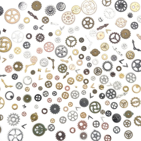 BigOtters 200 Gram Antique Steampunk Gear,Mix Steampunk Wheel Alloy Gear Pendants Charms for Crafting Jewelry Making...