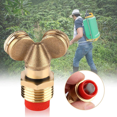 2pcs Brass Spray Misting Nozzle, Double Nozzle Spray Agricultural Garden Sprinkler Irrigation Sprayer for Washers Cleaner Gun...