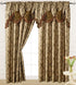 V Luxury Jacquard Curtain Panel with Attached Waterfall Valance, 54 by 84-Inch Ashley Taupe...