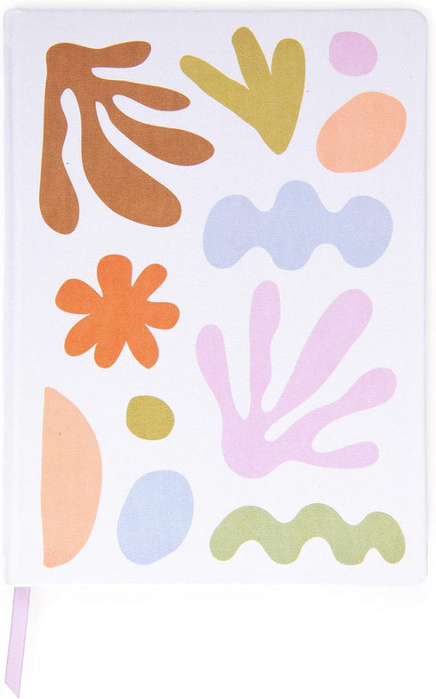 DesignWorks Ink Jumbo 7.5" x 10.25" Notebook Journal with 200 Lined Pages, Ribbon Marker, and Pockets, Bookcloth Matisse...