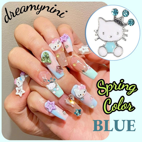 Kawaii Nail Charms and Gems Kitty Planet Nail Charms for Acrylic Nails Y2K DIY Nail Decorations Nail Art Supplies 3D Flatback Resin Charms Cartoon...