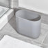 iDesign Cade Oval Slim Trash, Compact Waste Basket Garbage Can for Bathroom, Bedroom, Home Office, Dorm, College, Matte Gray...