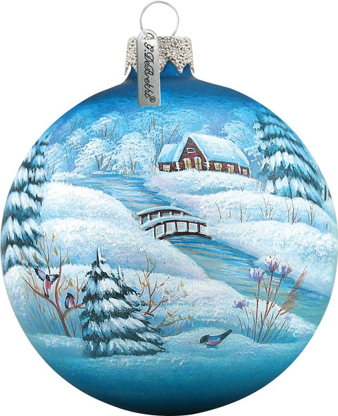 G. Debrekht Winter Village Glass Ball Ornament, 3.5"...