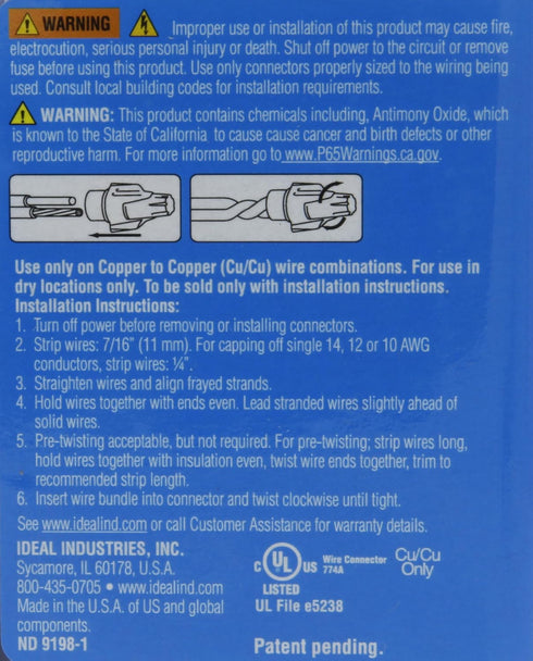 IDEAL Electrical 30-343 Twister Proflex Mini 343 O/B Wire Connector, 100/Box...