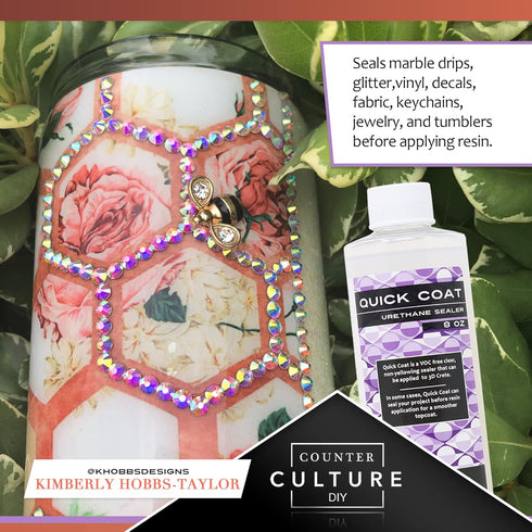 Counter Culture DIY Clear Quick Coat Sealer for Resin Art, 4 oz bottle Epoxy Supplies for Coating & Casting, Tumblers, Keychains, Jewelry, No VOC ...