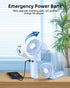 TUNISE Portable Handheld Fan, Portable Fan Rechargeable, 4000mAh, 180° Adjustable, 6 Speed Wind, Display Electricity in Real Time, USB Rechargeabl...