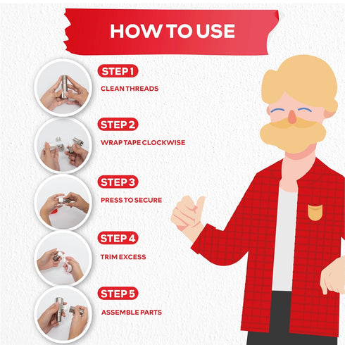 XFasten Teflon Tape 1/2 Inch x 394 Inches 30-Pack 19,700” Total White Plumbers Tape Teflon Tape Plumbing Tape for Leaks, Water Pipe Tape Teflon Ta...