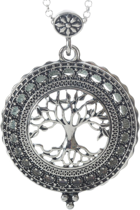 Artisan Owl Tree of Life 4x Magnifier Magnifying Glass Sliding Top Magnet Pendant Necklace, 30"...