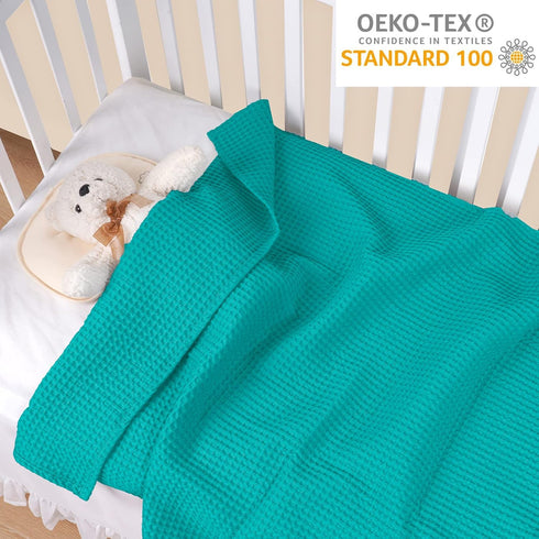 PHF 100% Cotton Baby Waffle Blankets -Lightweight Washed Soft Breathable Comfortable Swaddling Receiving Sleep Blankets - 30"x 40" Baby Toddler Bl...