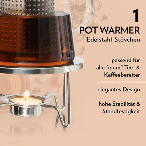 Premium Pot Warmer with Tea Light Candle, Stainless Steel...