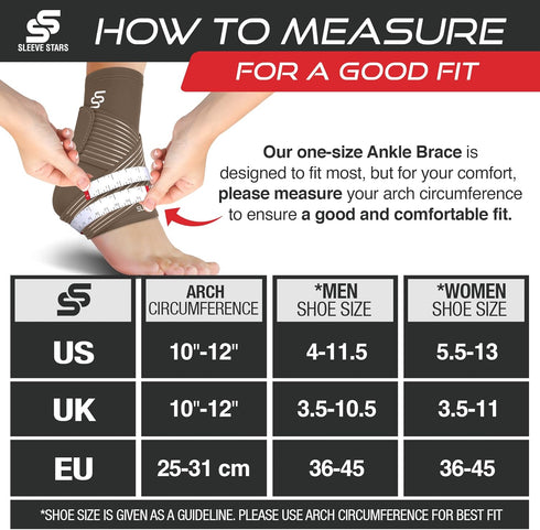 Sleeve Stars Ankle Support for Ligament Damage & Sprained Ankle, Plantar Fasciitis Support & Achilles Tendonitis Pain Relief, Ankle Brace for Wome...