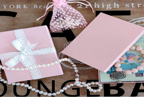 RJ Displays- 12 Pack Pink Cotton Filled Cardboard Paper Jewelry Box with snug-fitting lids. Gift Case for Bracelets, Bangle, Necklaces, Brooch and...