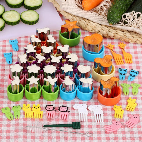 Vegetable Cutter Shapes Set Mini Sizes Cookie Cutters Set Fruit Cookie Pastry Stamps Mold Food Decorative Kids Baking and Food Supplement Tools (2...