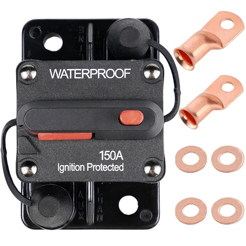 STETION 150 Amp Circuit Breaker Trolling with Manual Reset Car Marine Trolling Motors Boat ATV Manual Power Protect for Audio System Fuse 12V-48VD...