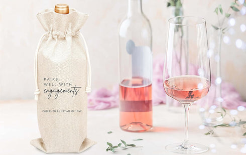 Wedding Gift Wine Bags, Burlap Wine Bottle Cover Bag For Engagement, Bridal Shower, Bridesmaid, Bachelorette Party Favor, 1 Pc Wine Bag (A32)...