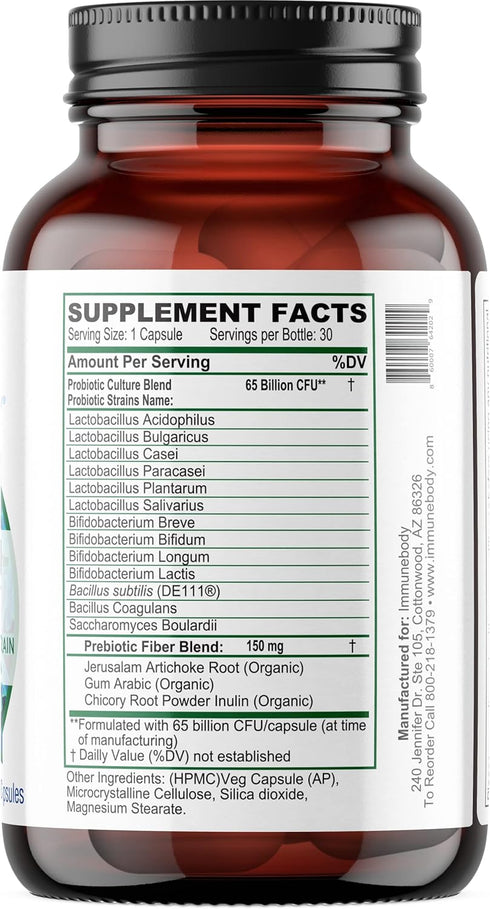 Ultimate Digestive Health Probiotic - 65 Billion CFU, 13 Probiotic Strains, SBOs, Prebiotic | Immune Support | Men & Women | Digestive Health Prob...