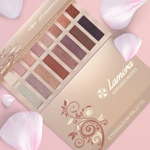 Lamora Eyeshadow Palette Makeup - Eye Makeup Palette with 16 Highly Pigmented Matte & Shimmer Shades - Vegan & Blendable...