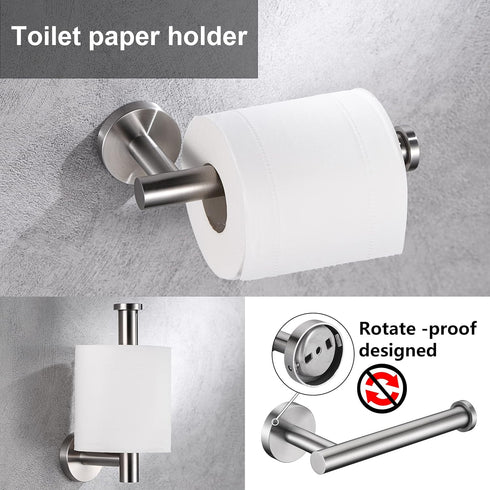Brushed Nickel Toilet Paper Holder and Hand Towel Ring Set 2 Pieces Bathroom Hardware Accessories Set SUS 304 Stainless Steel Heavy Duty Wall Moun...