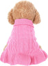 Small Dog Sweater Pet Christmas Sweater Dress for Dogs Cat Pet for Winter Christmas Holiday Breathable Ruffle Hem Design (Pink, Large)...