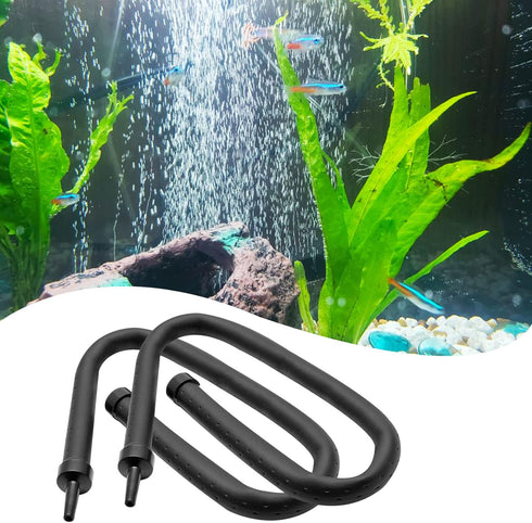 2Pcs Aquarium Flexible Rubber Wall Air Curtain Bubble Tube for Fish Tank Soft Rubber Tube Hose Oxygen Diffuser Tube 30cm/11.8" Length...