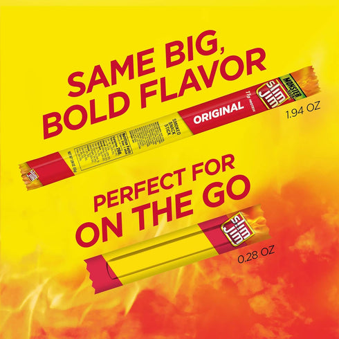 Slim Jim Smoked Meat Sticks, Original Flavor, 6g Protein Per Serving, Snack Size, Lunchbox Snack, 0.28 oz. (14 Count)...