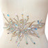 Exquisite Uniquely Pure Handmade AB Colour Bright Crystal Patches Sew-on Rhinestones Applique with Stones Sequins Beads for Wedding Dress DIY Manu...