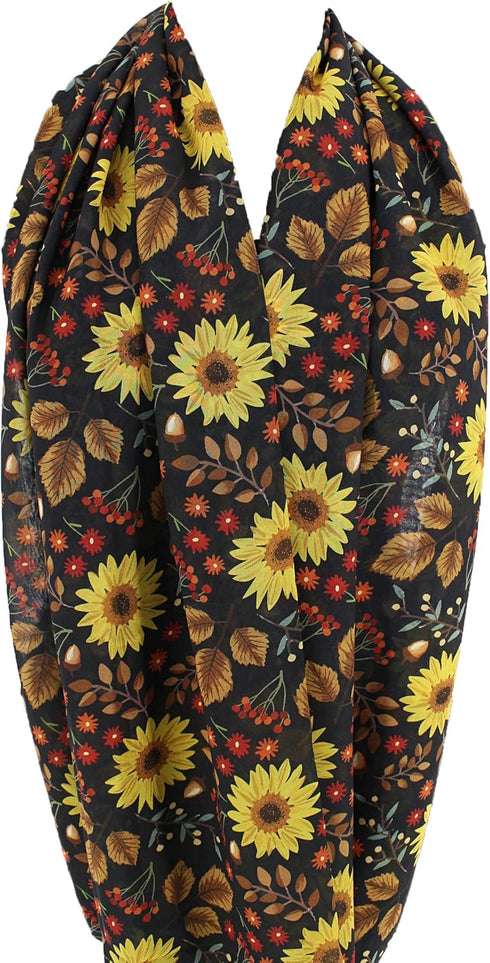 Etwoa's Sunflower Infinity Scarf Circle Scarf Loop Scarf...