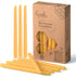 Hyoola Thin Beeswax Taper Candles - 25 Pack - Handmade, All Natural, 100% Pure Scented Bee Wax Candle - Tall, Decorative, Golden Yellow - 6” Tall ...