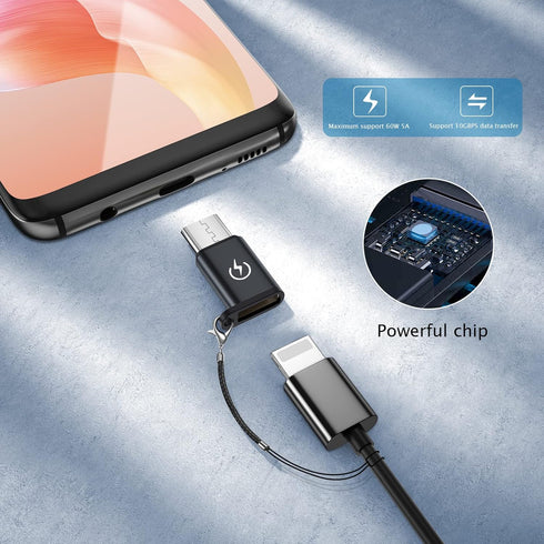 USB C to Lightning Adapter, Supports PD Fast Charging, Suitable for USB C Male to i-OS Female adapters (2), Does not Support Headphone Audio Playb...