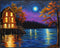Posterizer 1 pcs- quaint old village-building in nature-night sky 7-Landscape & Nature Art-Floral Botanical Art- Decor for Home & Office- unframed...