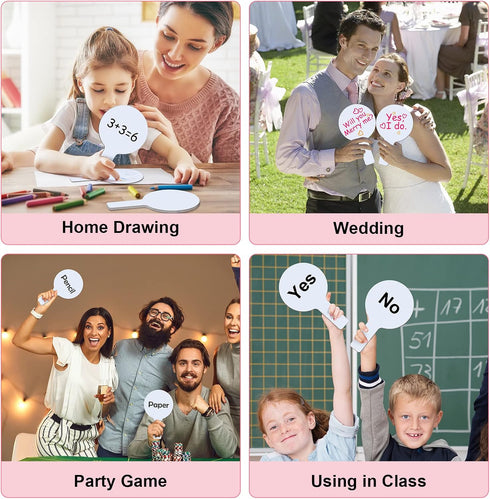 Zhehao Dry Erase Answer Paddles Bulk DIY Christmas Paddles for Games Double Sided Mini Handheld Dry Erase Answer Board Auction for Christmas Games...