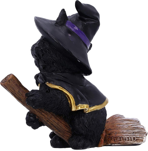 Nemesis Now Tabitha Small Witches Familiar Black Cat and Broomstick Figurine, 11cm...