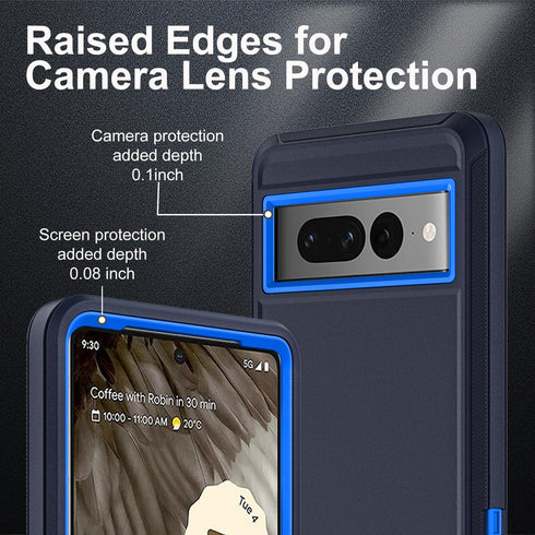 for Google Pixel 7 Pro Case, Military Grade Heavy Duty Shockproof/Drop Proof/Dust Proof Case with 2Pcs Self Healing Flexible TPU Screen Protector ...