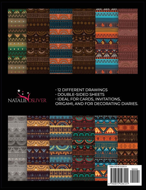 African Patterns: Scrapbooking, Design and Craft Paper, 40 sheets, 12 designs, size 8.5 "x 11", from Natalie Osliver...